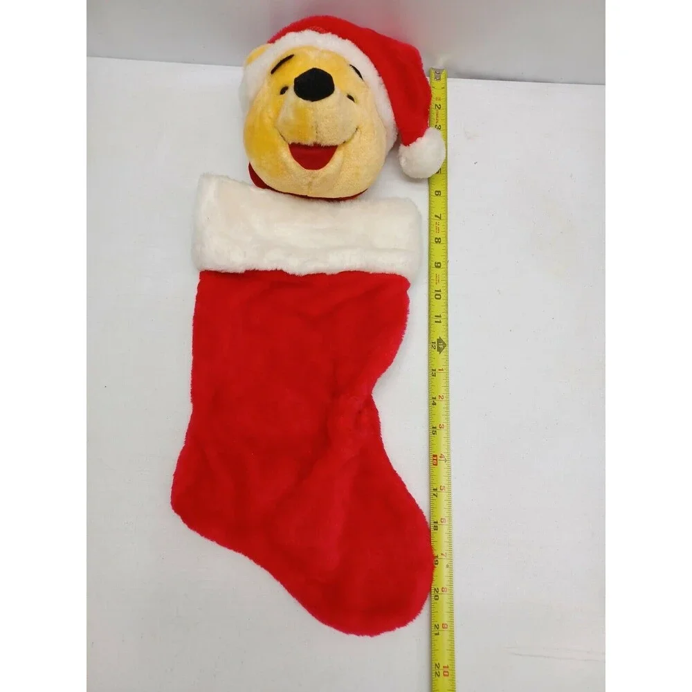 Disney Winnie The Pooh Plush Stocking Christmas Holiday Winnie The Pooh Velour
